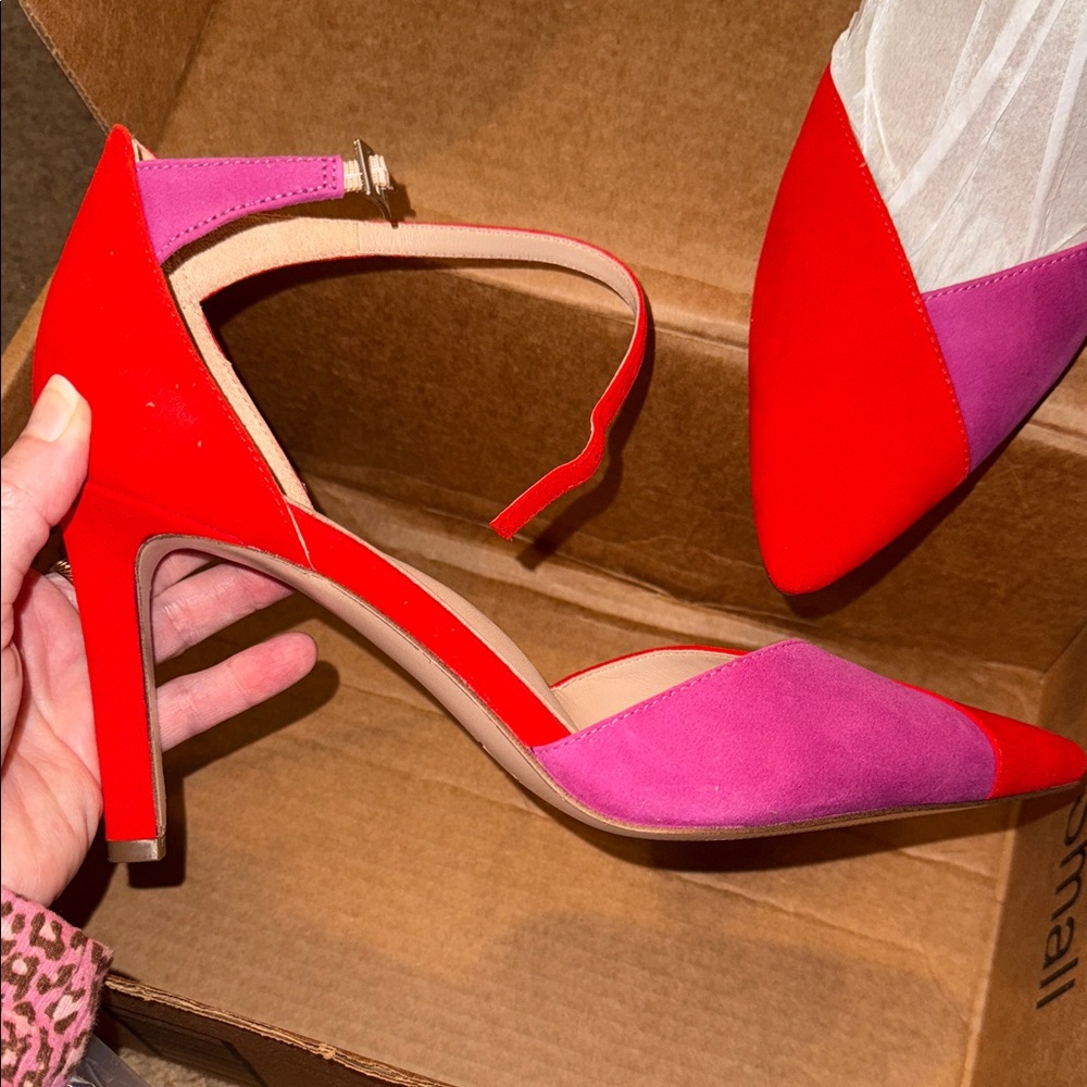 Naturalizer 27 Edit Ayla Red and Pink Heels New Size 9.5 - Picture 3 of 6